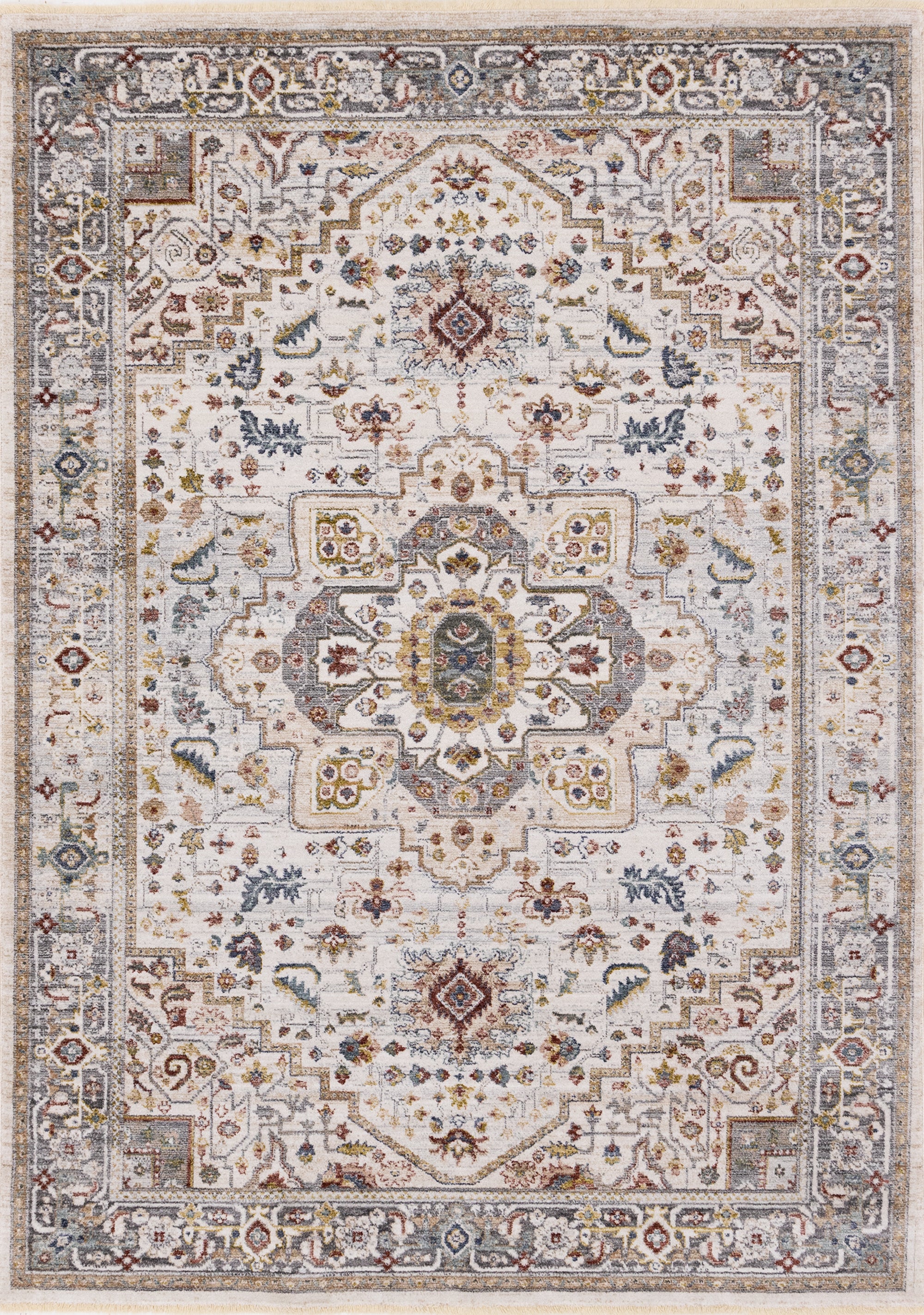 Marisa Cream Beige Floral Medallion Rug