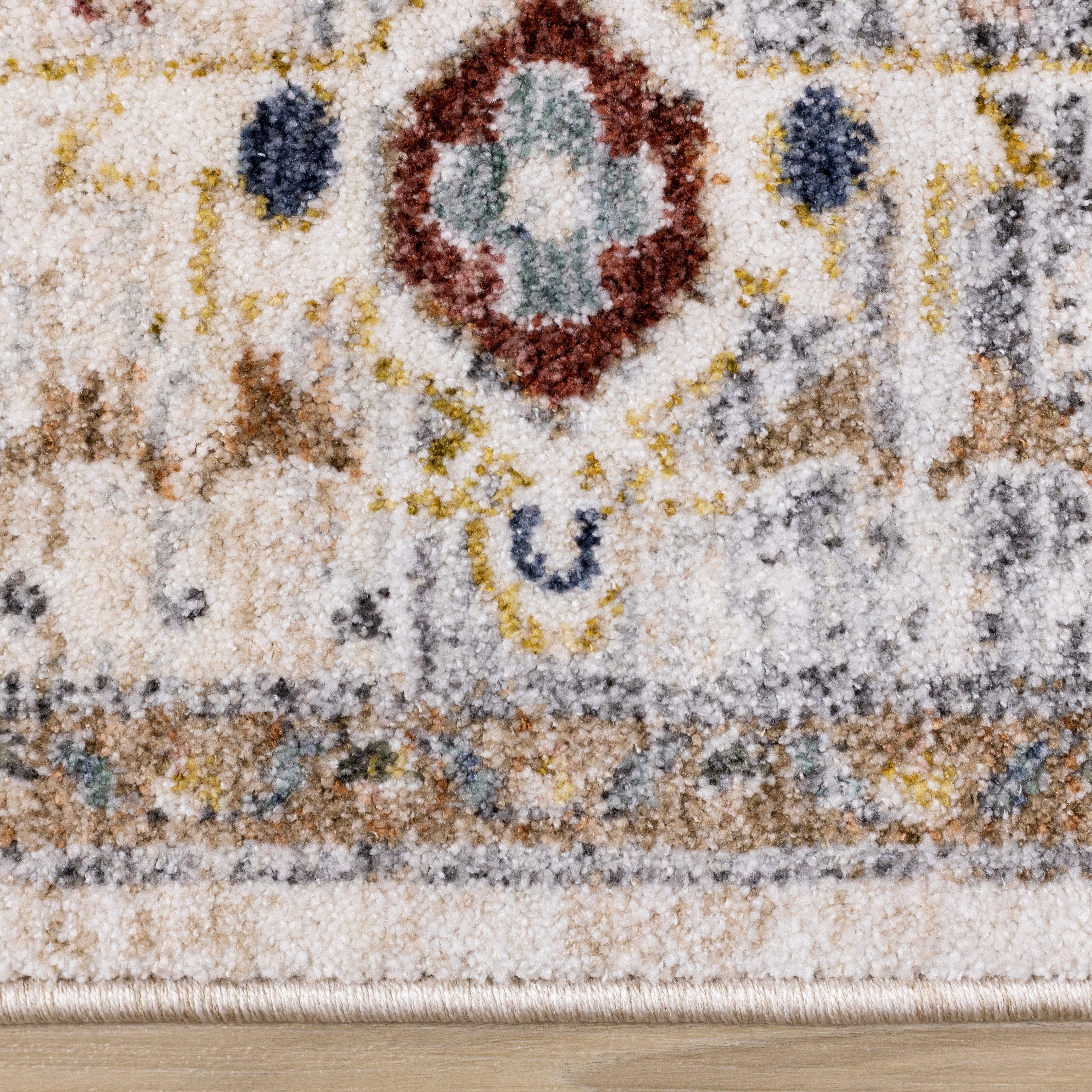 Marisa Cream Beige Floral Medallion Rug