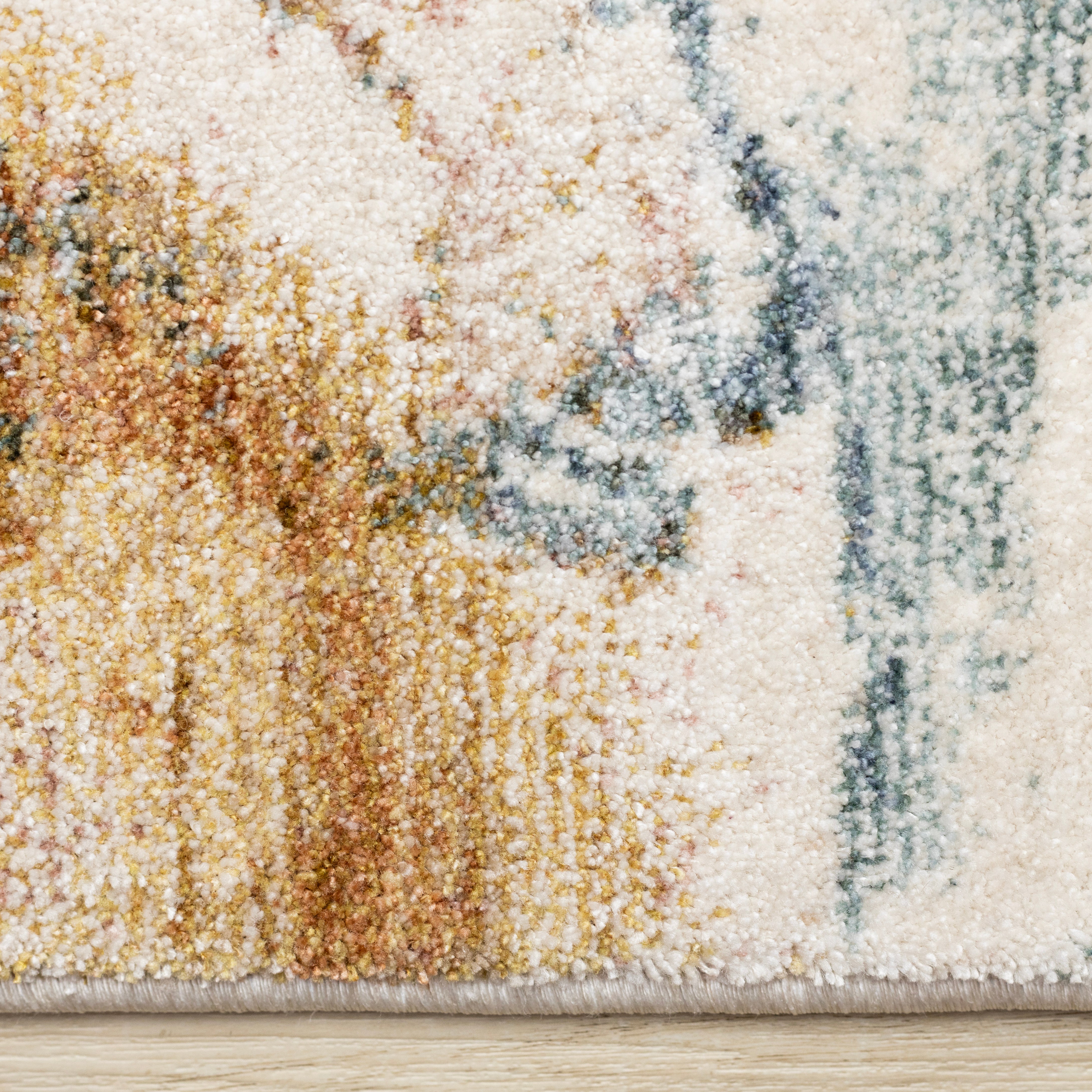 Marisa Blue Orange White Granite Swirl Rug