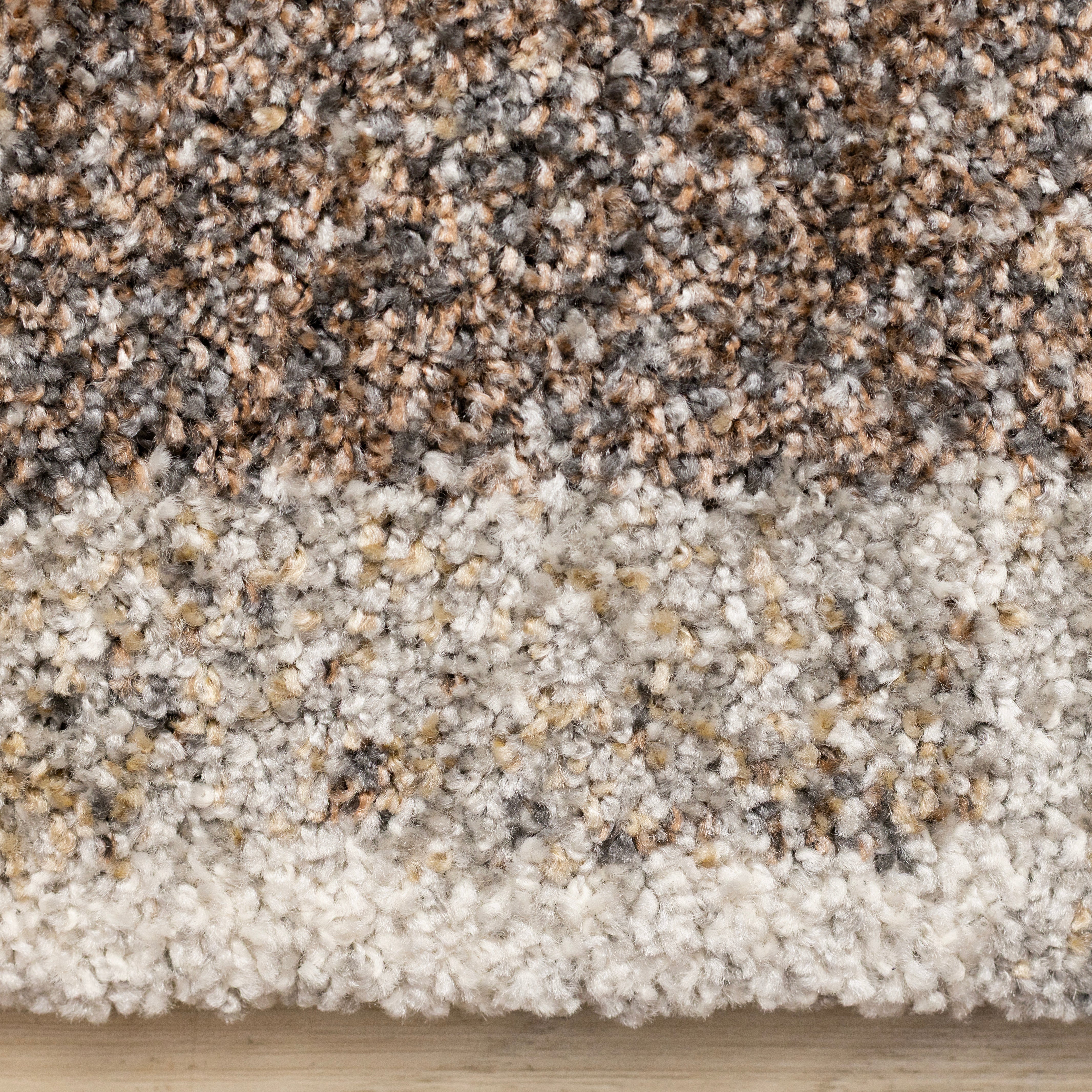 Marquis Orange Brown Cream Grey Organic Patched Design Rug