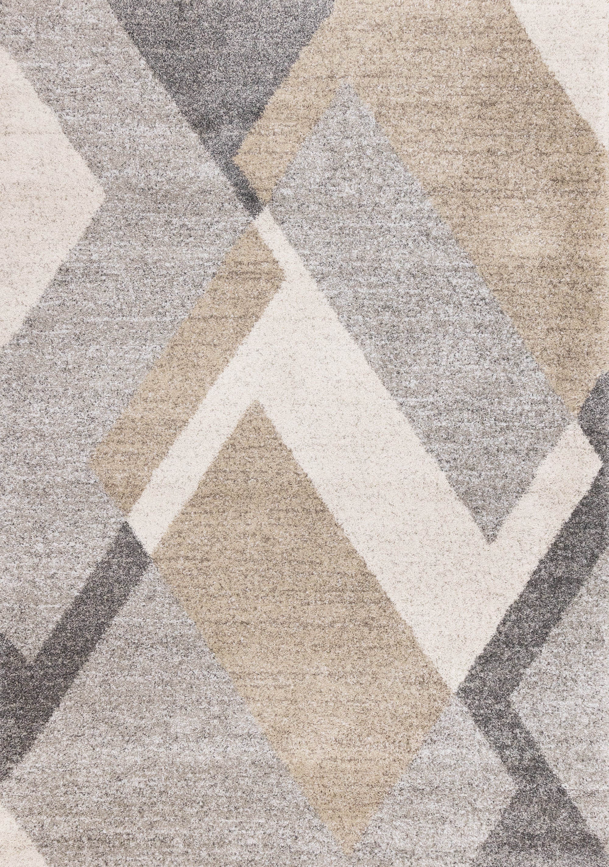 Marquis Grey White Beige Abstract Geometric Rug