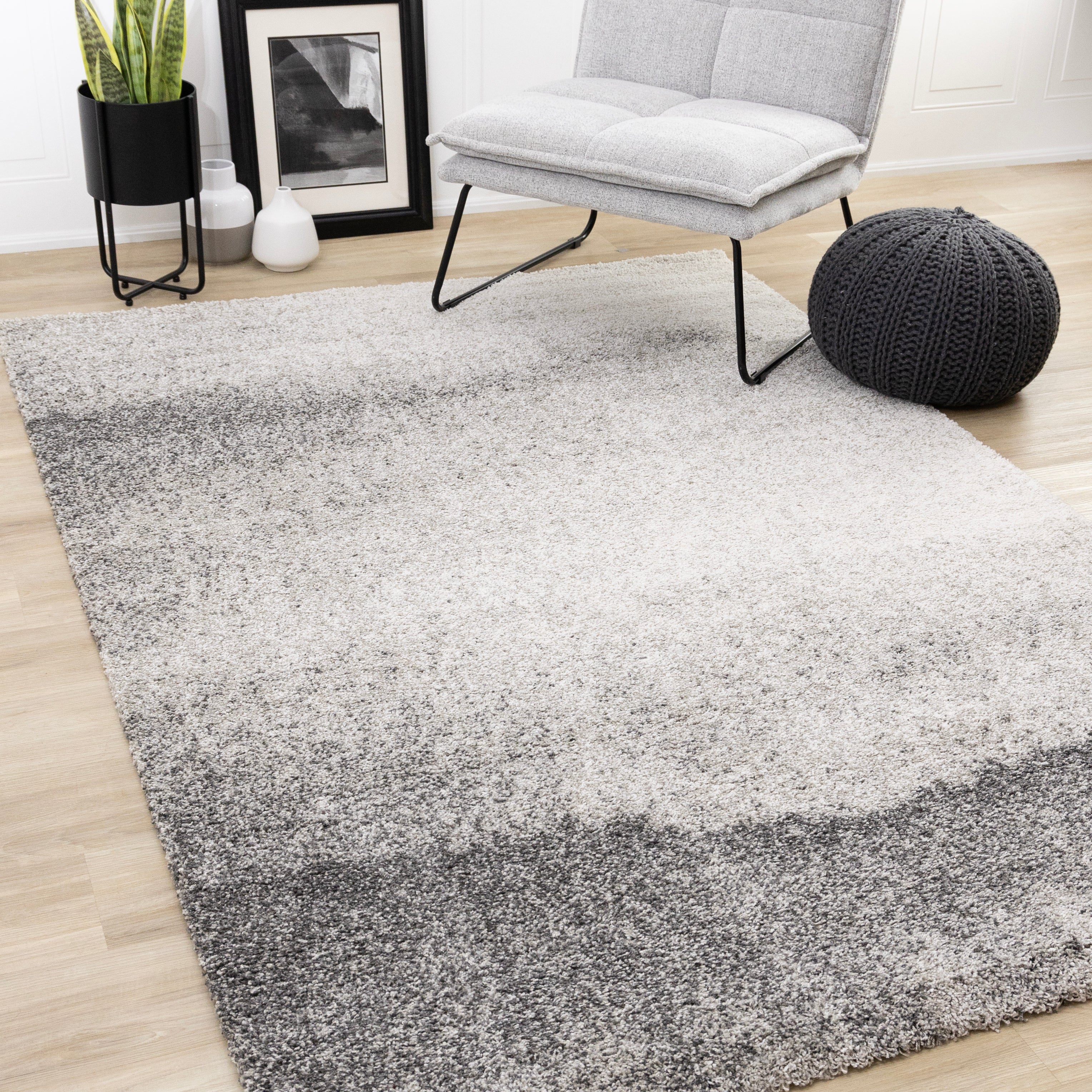 Mora Grey White Sand Banks Rug