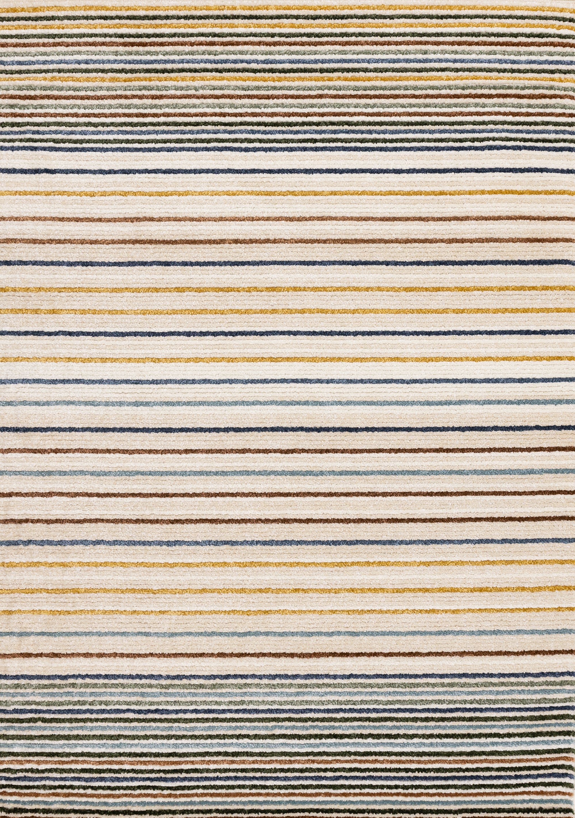 Nala Cream Yellow Oxblood Green Blue Striped Rug