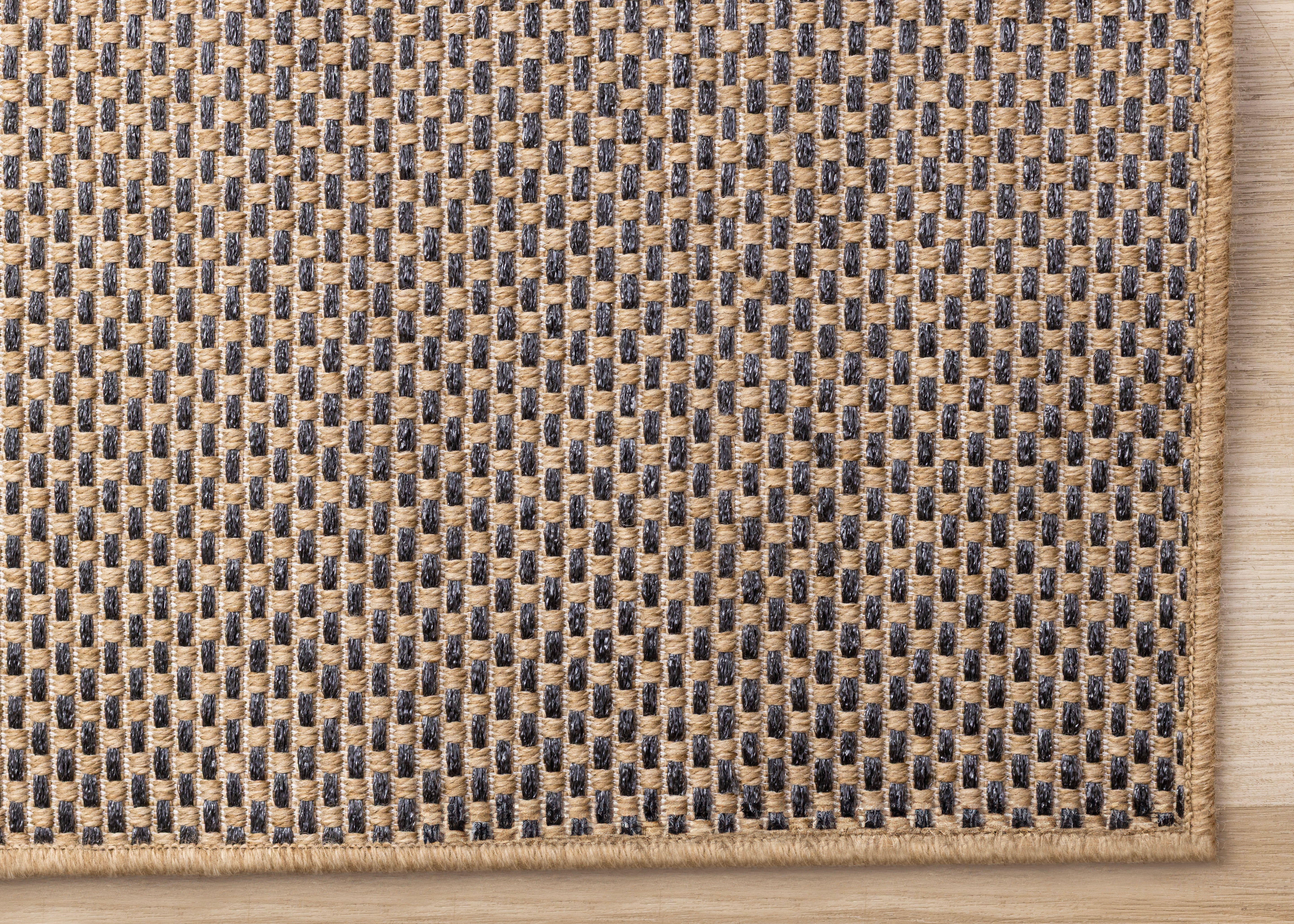 Novah Brown Black Geometric Flatweave Design Rug