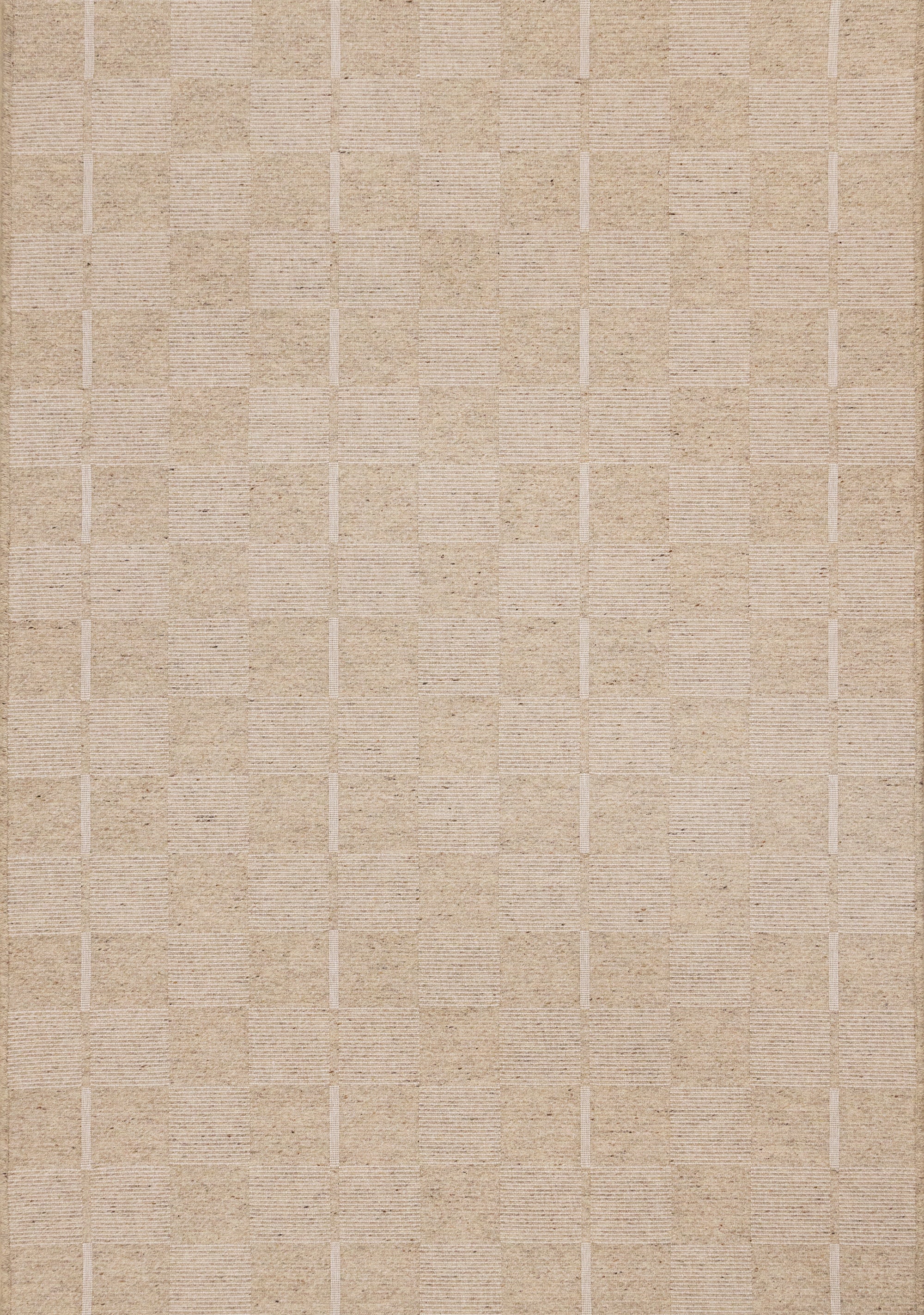 Peak Beige White Checkered Design Rug