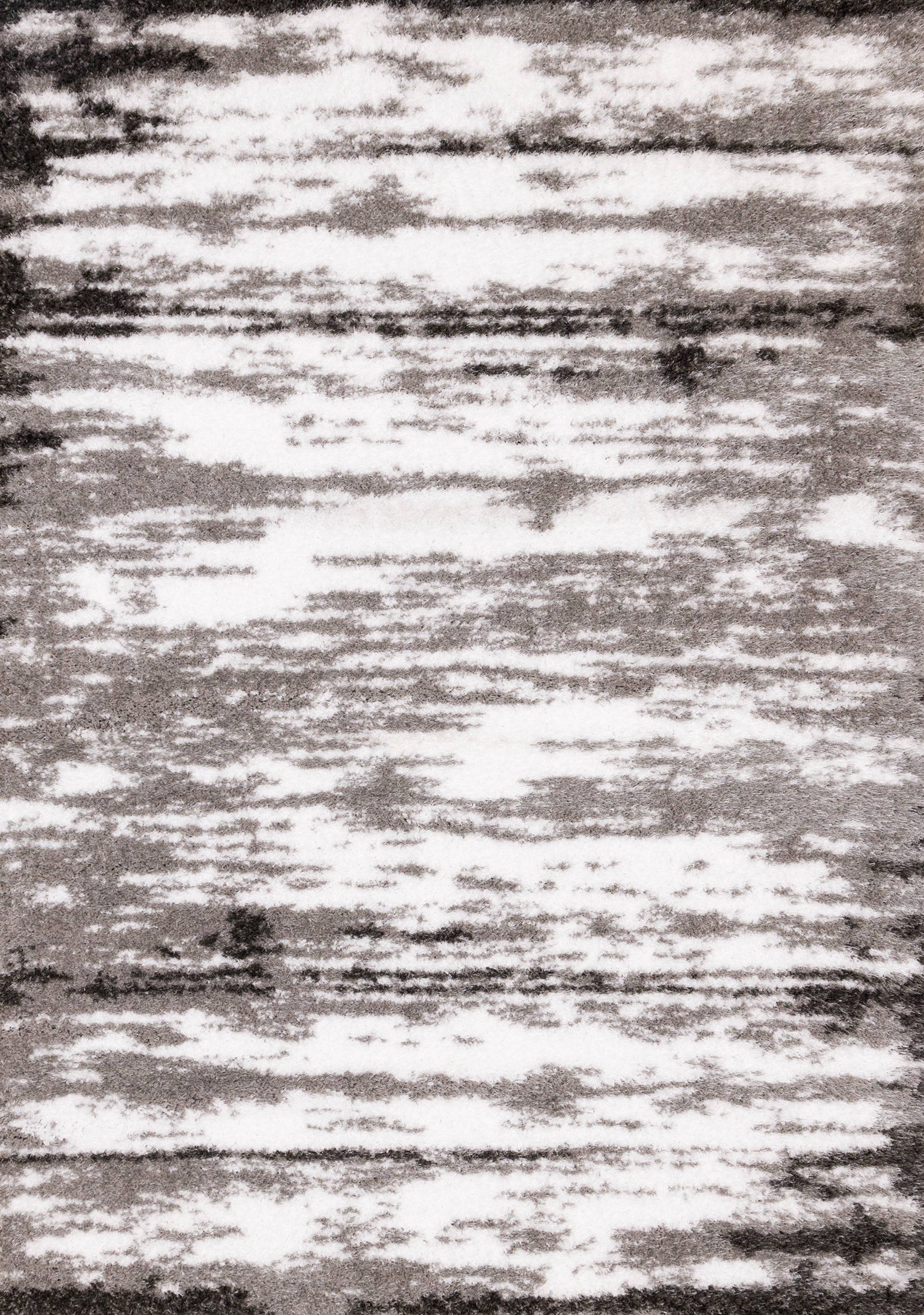 Posh Black White Grey Distressed Rug