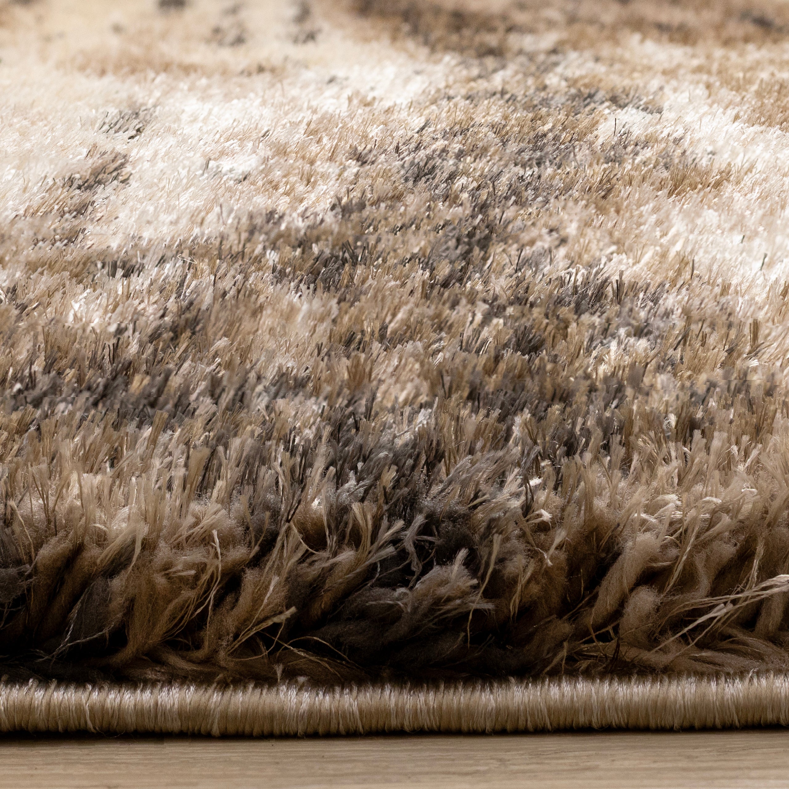 Posh Brown Black Beige Organic Distressed Rug
