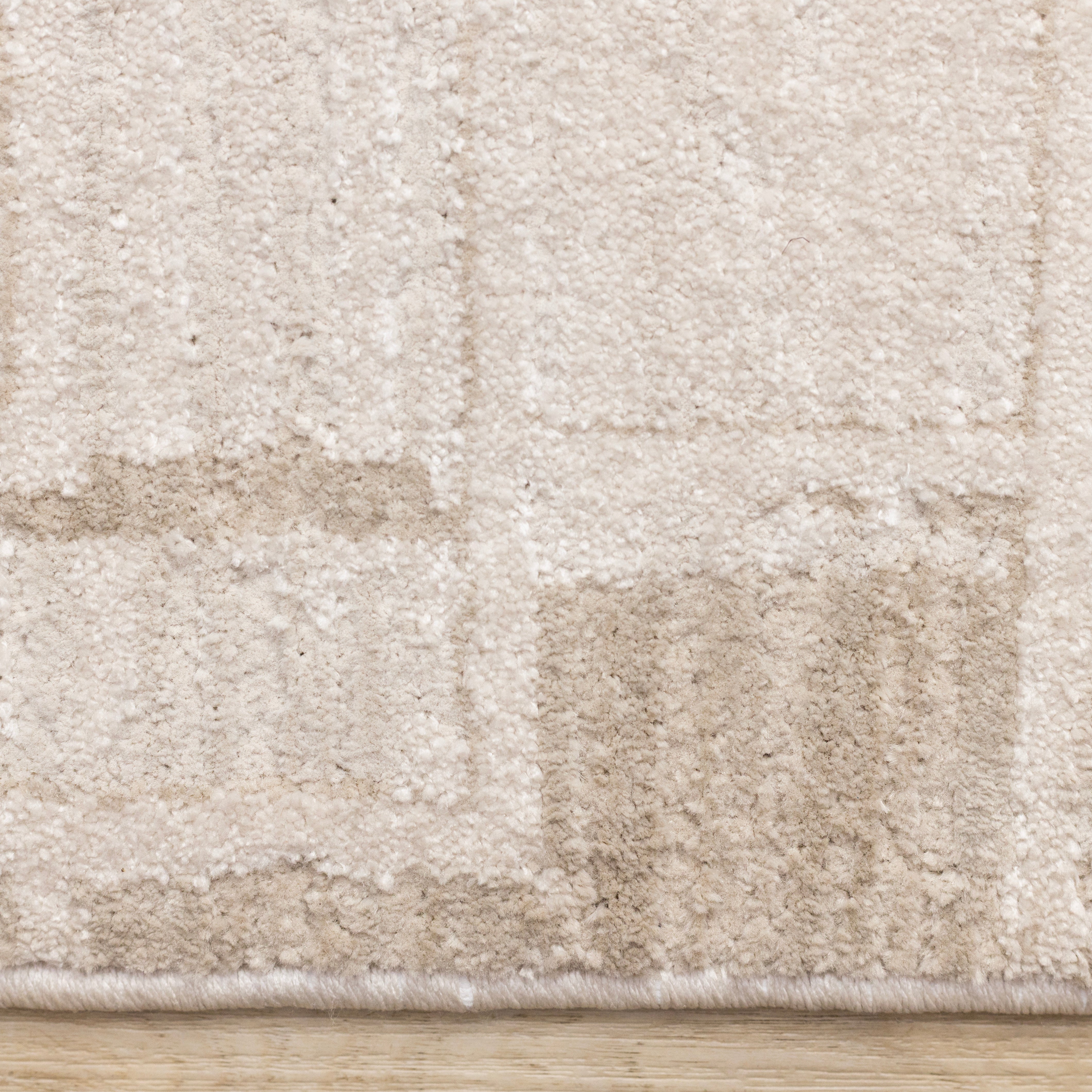 Sawyer Taupe White Distressed Grid Shapes Design