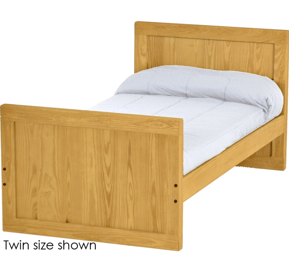 Panel Bed, Queen, 37" Headboard and 29" Footboard, By Crate Designs. 4579