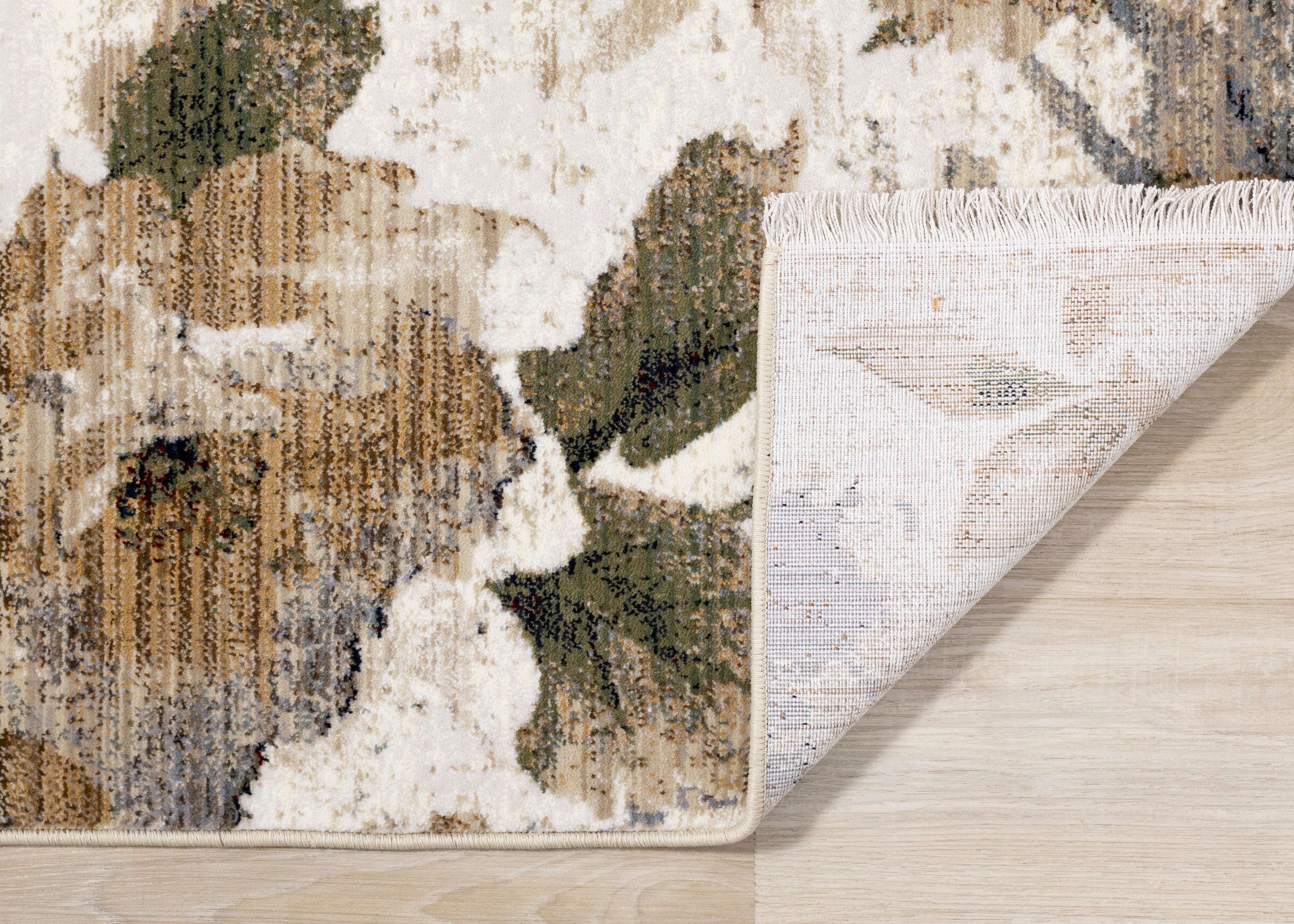 Serene Warm Toned Floral Print Rug
