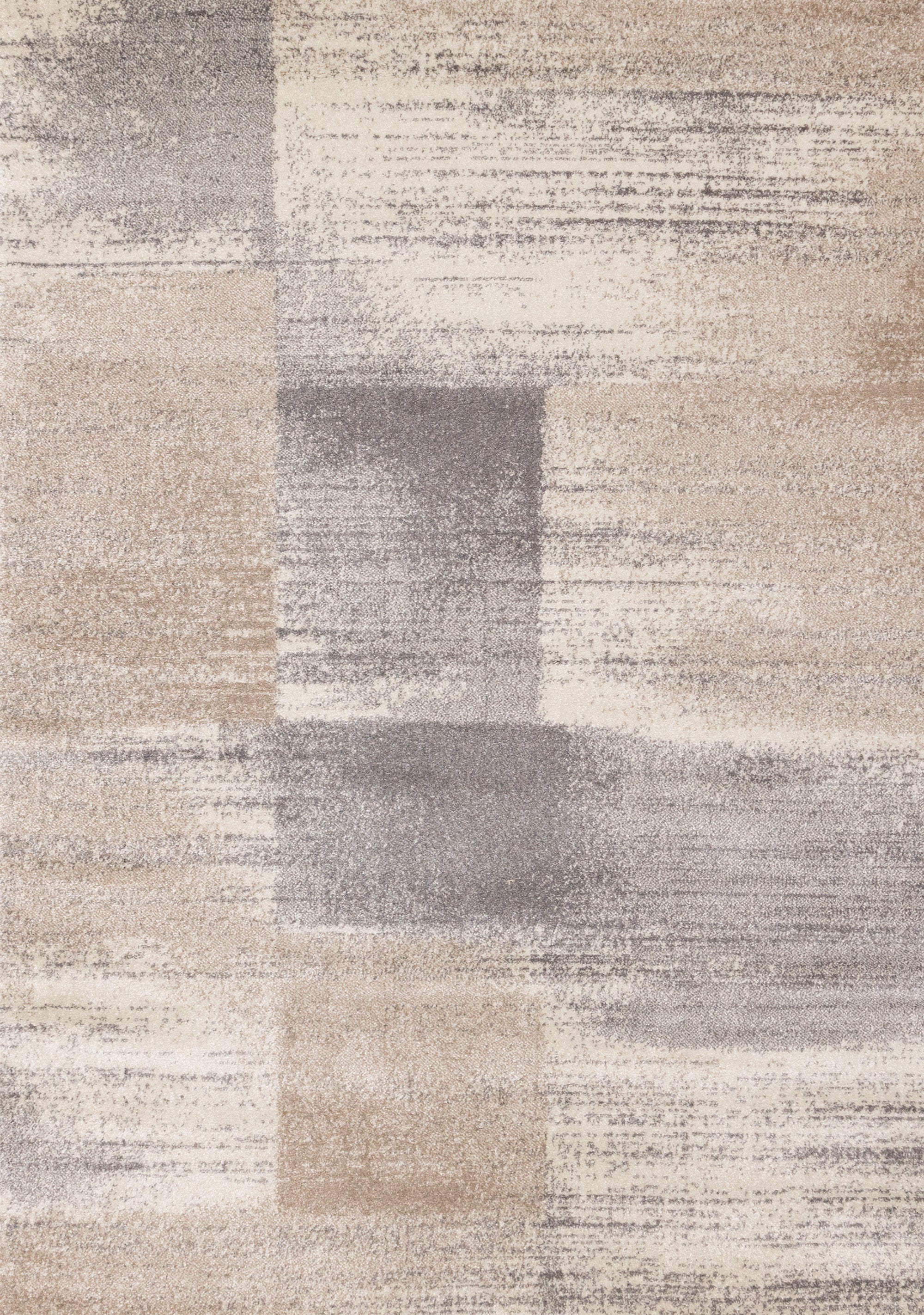 Shade Cream Taupe Grey Distressed Patches Rug