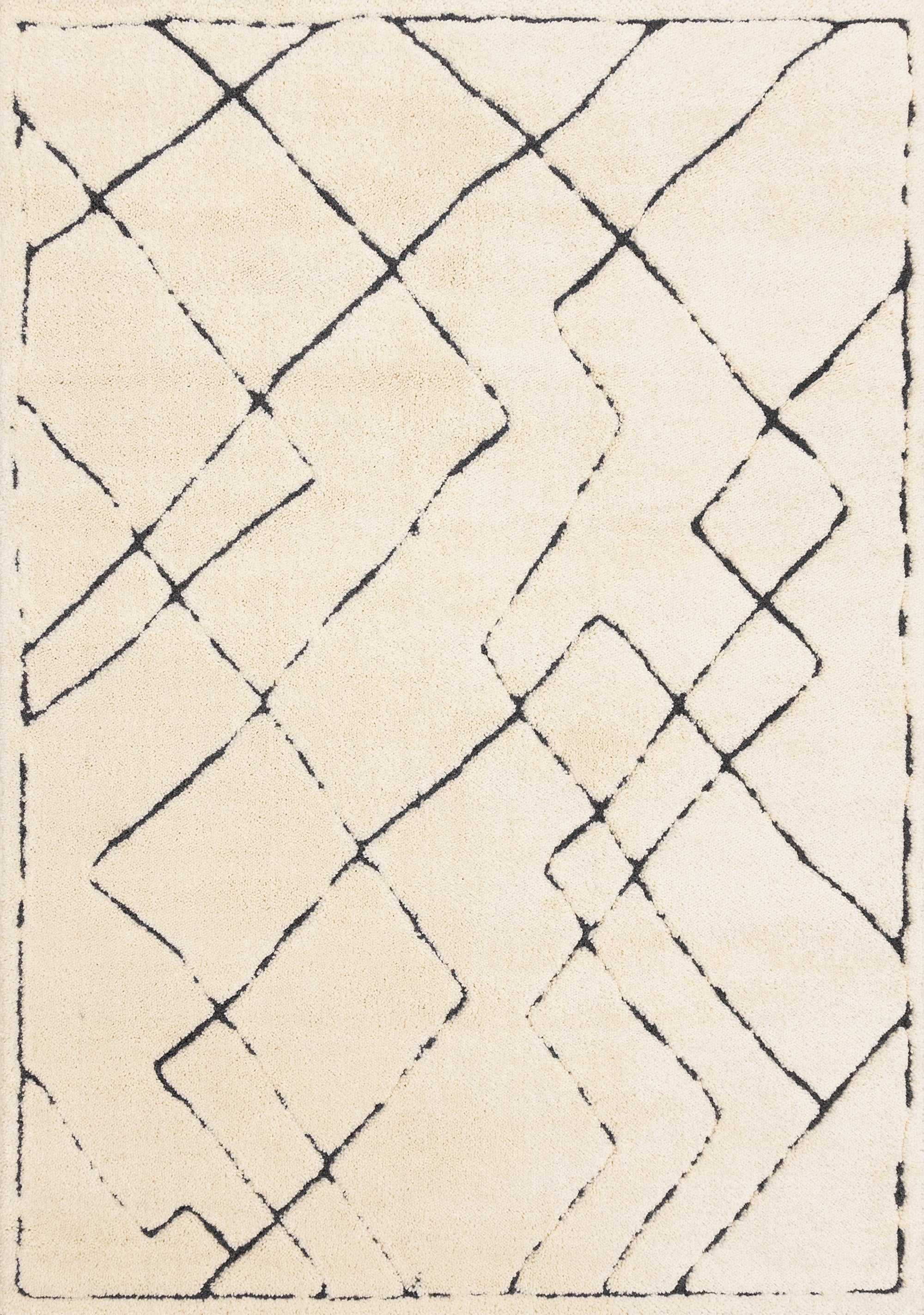 Talia Cream Black Broken Lattice Rug