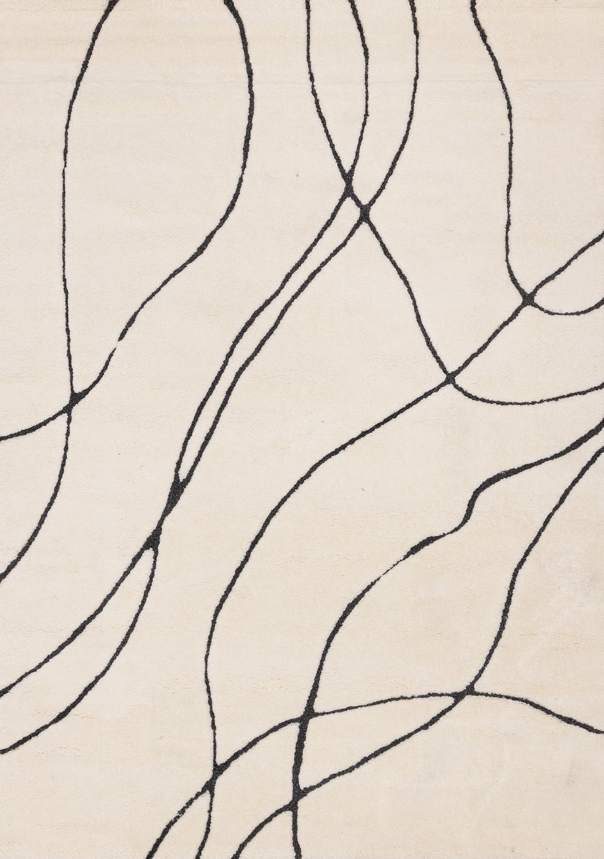 Talia White Black Organic Lines Rug