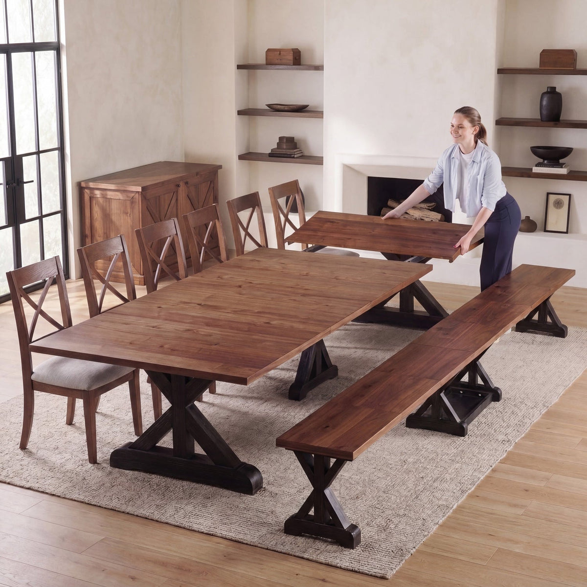 Gather Dining Set: Table + 1 Bench