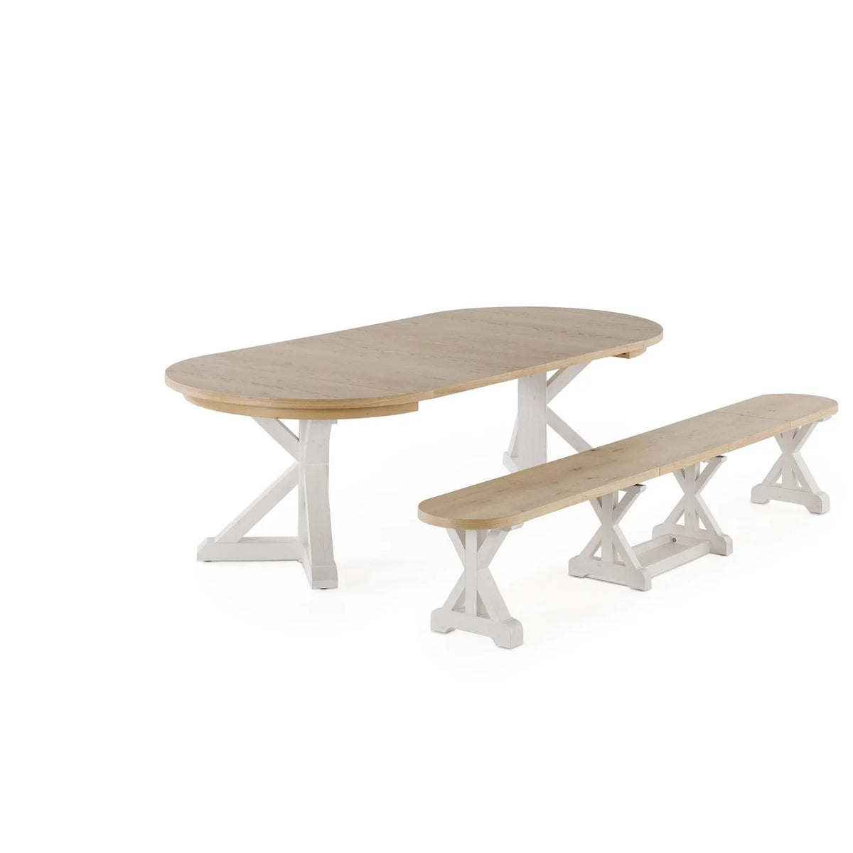 Gather Dining Set: Round Table + 1 Bench
