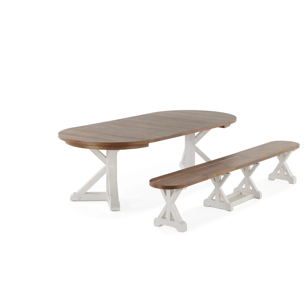 Gather Dining Set: Round Table + 1 Bench