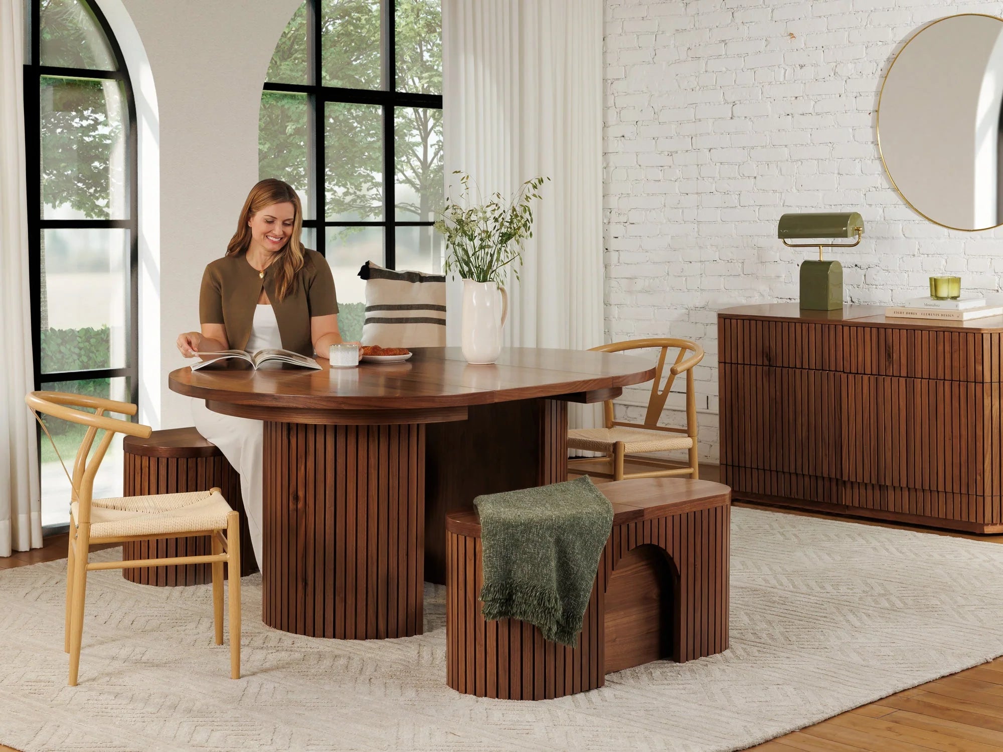 Transformer Round Dining Set - The Gathering | Table, 2x Transformer Round Bench