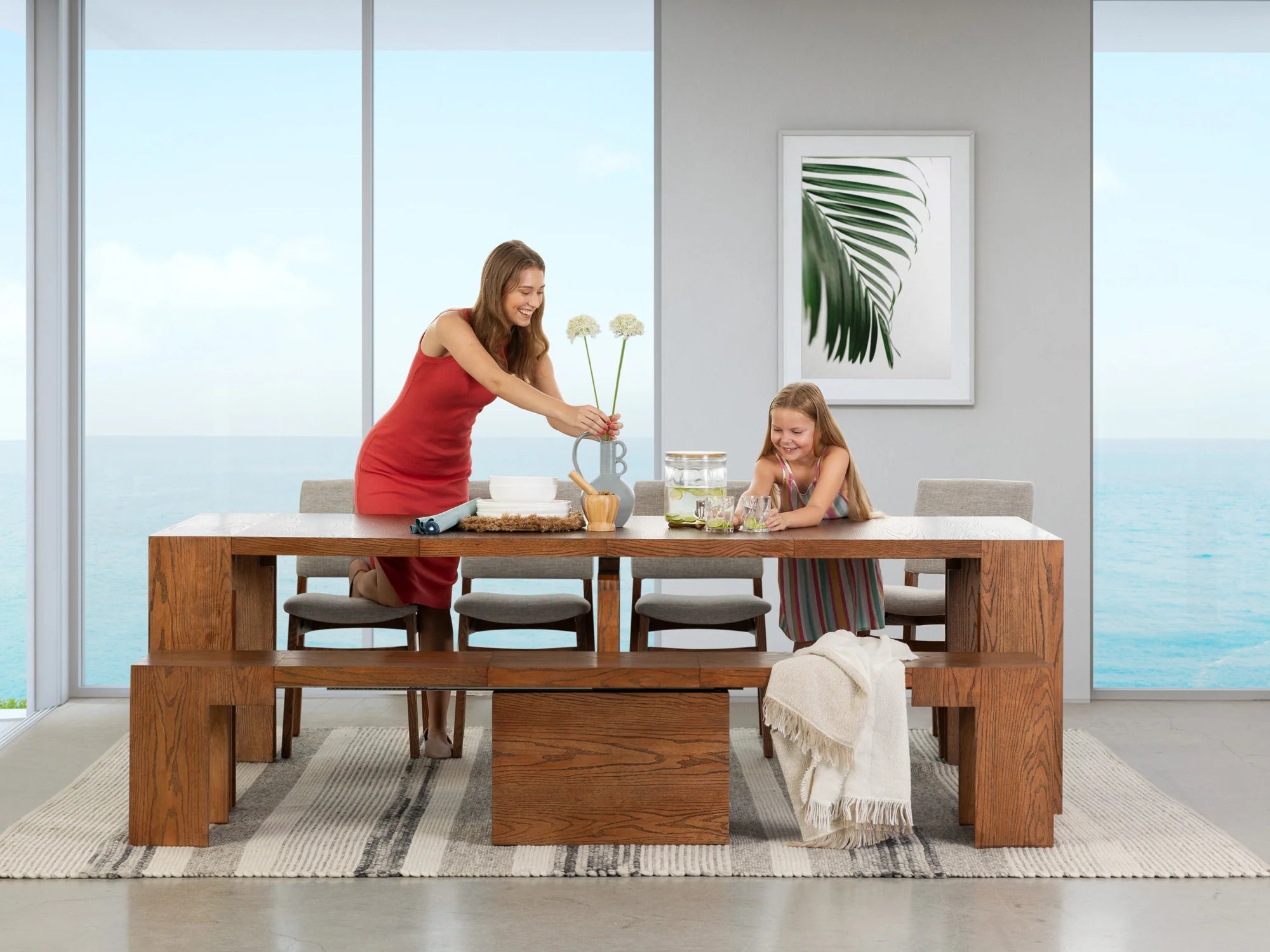 Transformer Dining Set - The Host | Table, 4x Chairs & Bench