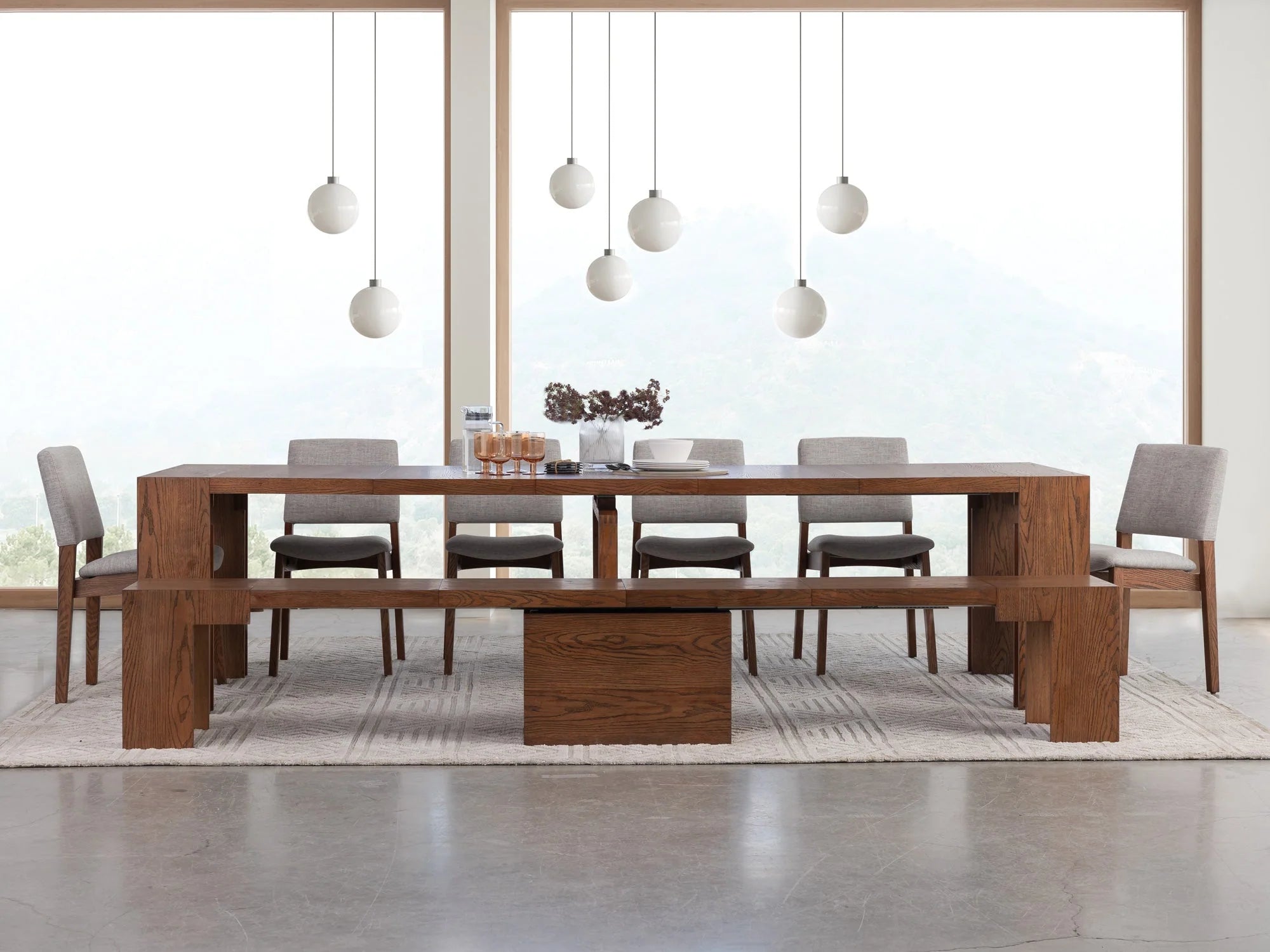Transformer Dining Set - The Host | Table, 4x Chairs & Bench