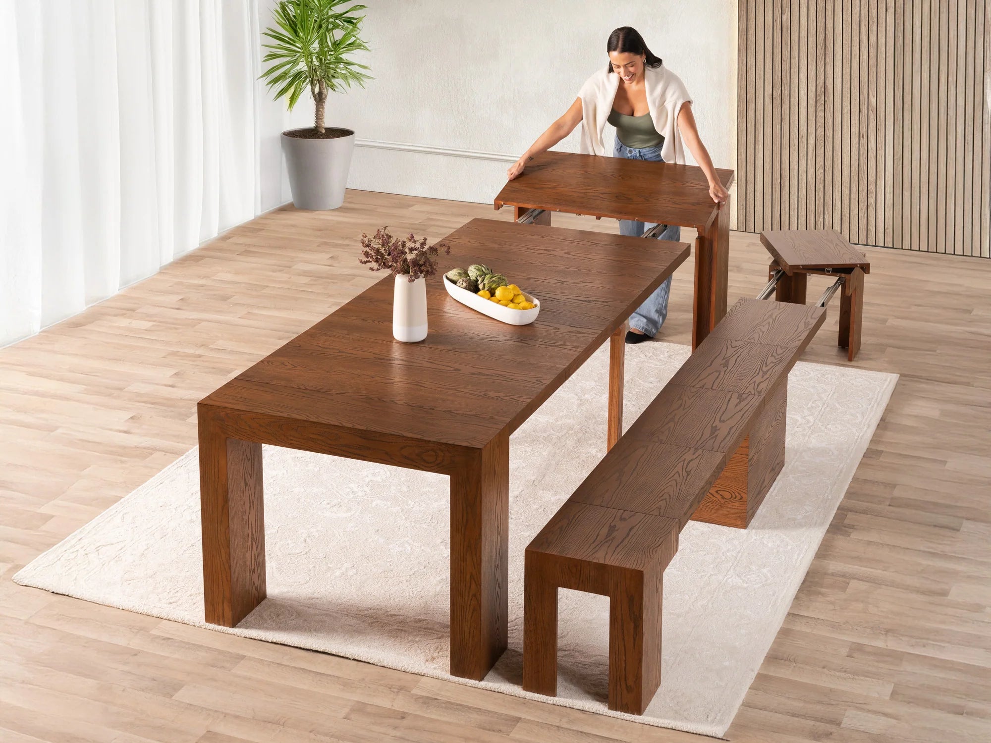 Transformer Dining Table and Bench Set - The Practical Holiday Bundle