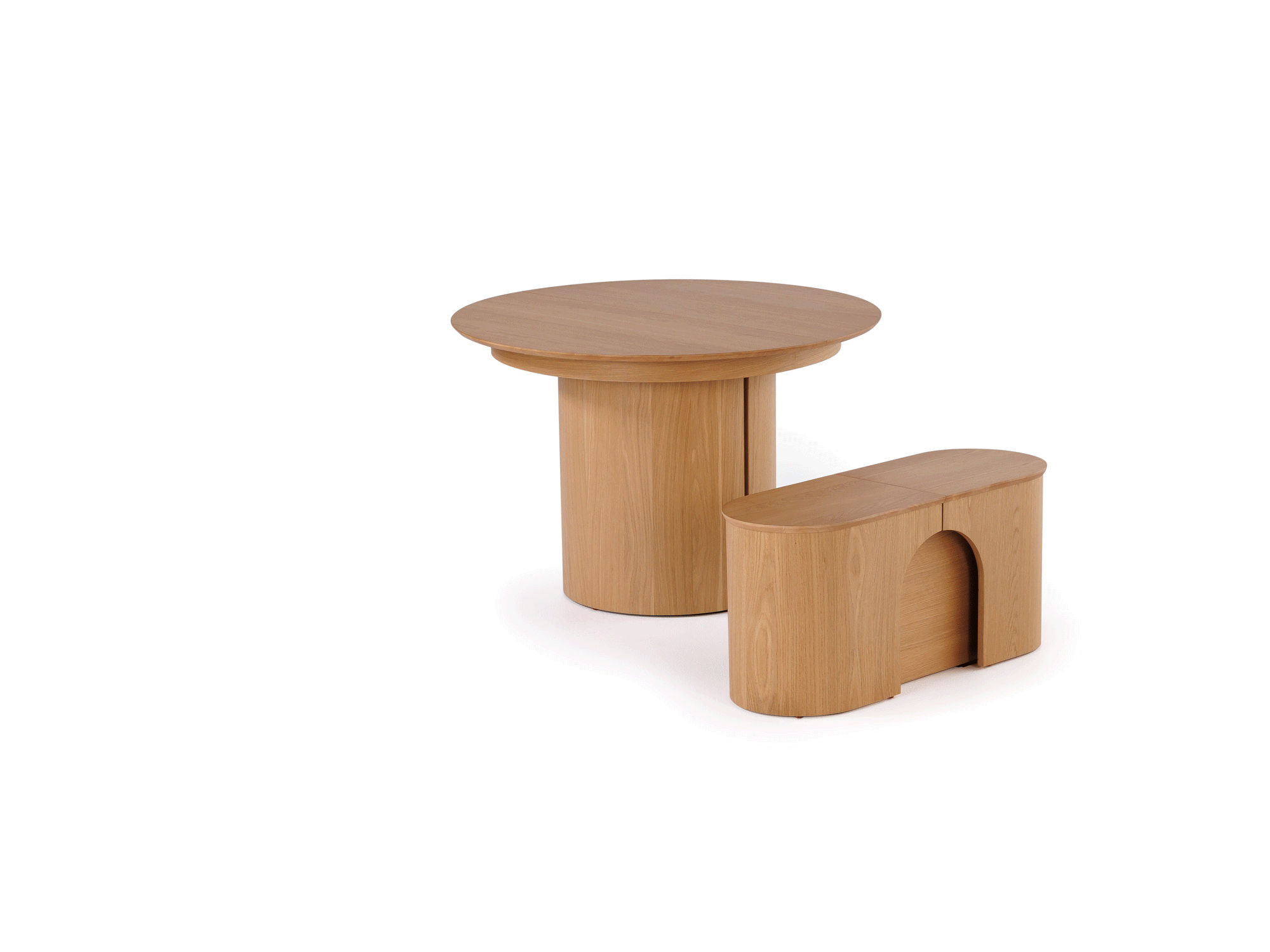 Transformer Eclipse Round Dining Table and Bench Set - The Practical Mother's Day Sale Bundle