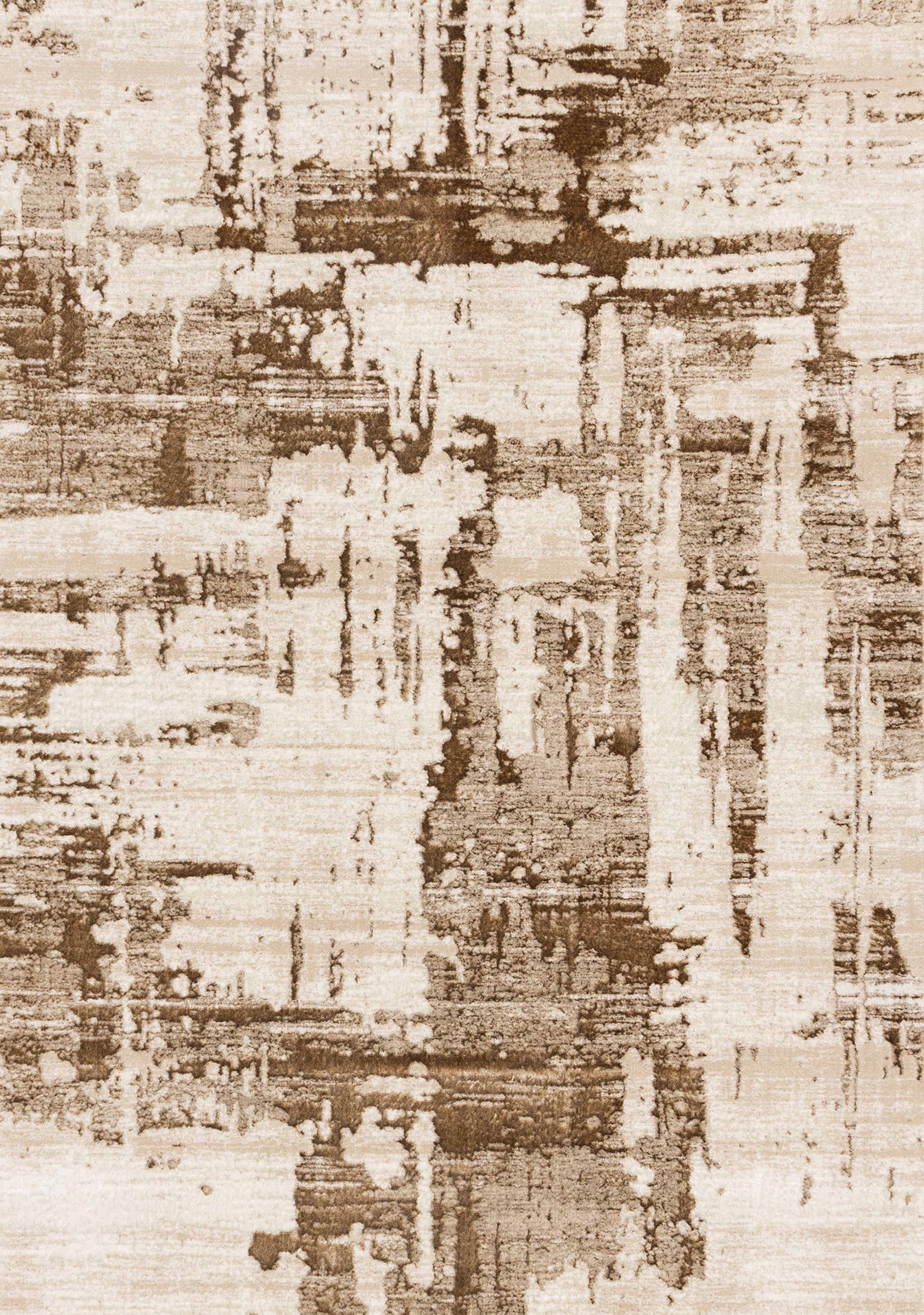 Zola Cream Brown Organic Distressed Design Rug