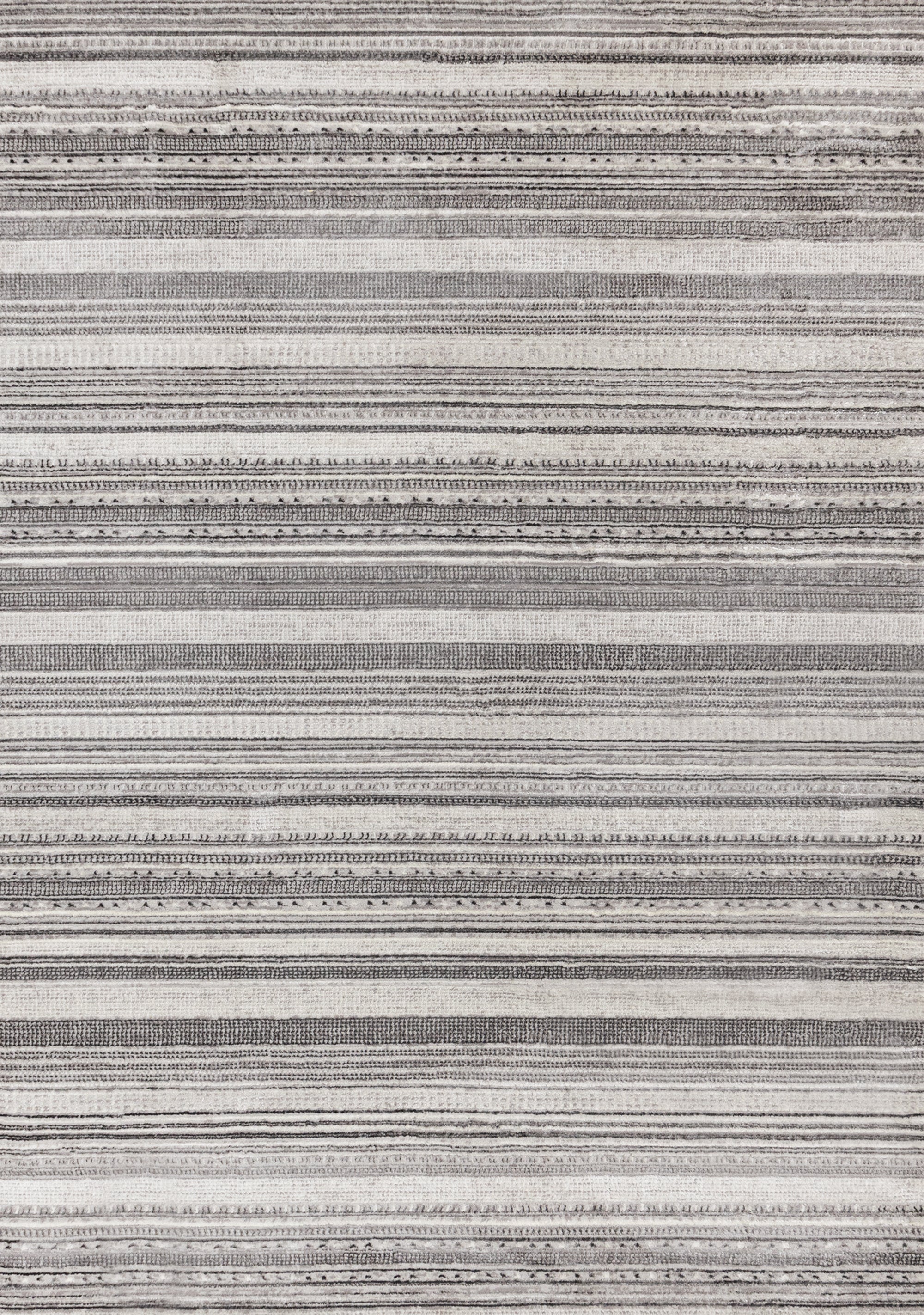 Zola Grey White Black Patterned Rows Rug