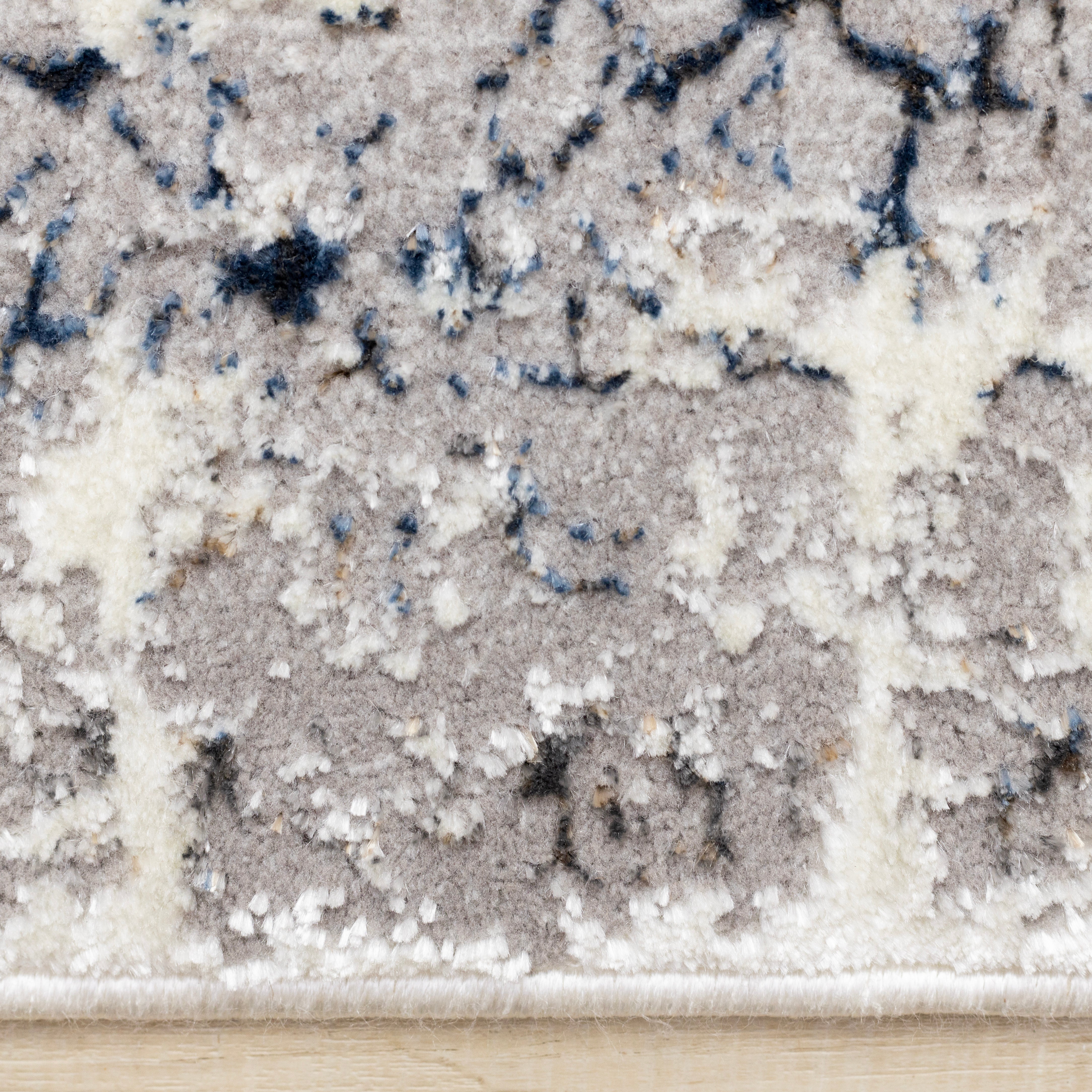 Zola Cream Blue Black Elegant Classic Rug