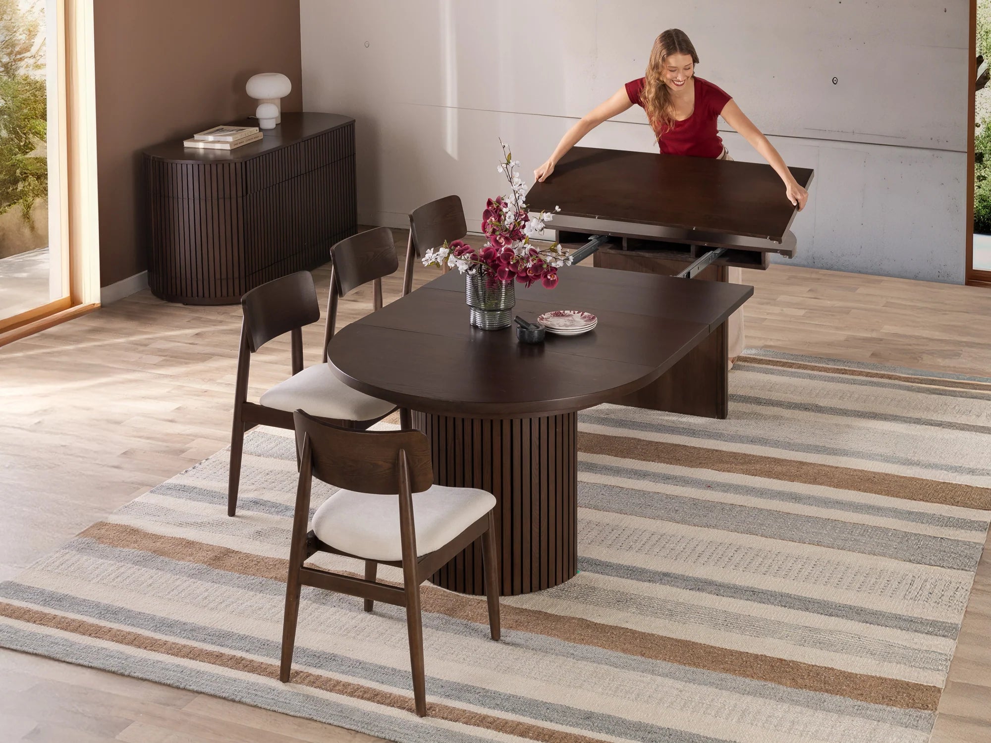 Transformer Round Dining Set - The Family | Table, 4x Transformer Round Chairs